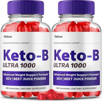 (2 Pack) Keto-B Ultra 1000 Gummies, Keto B ACV Gummys (120 Gummies)