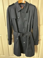 Vintage Burberrys Trench Coat Mens Medium US 44 Black Nova Check Lining