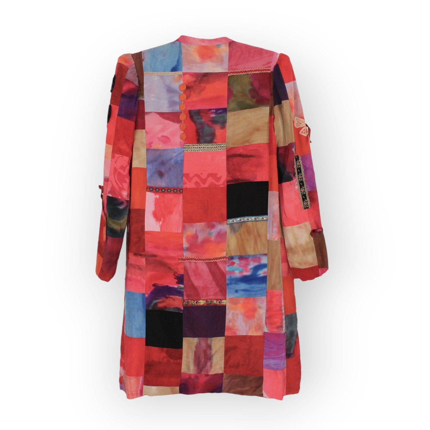Small Vintage 24Collection Silk Patchwork Jacket … - image 2