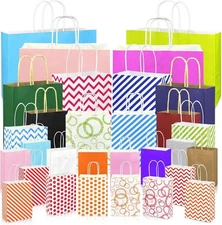 30 PCS Assorted Sizes Gift Bags Bulk Perfect for Weddings Partie and Holidays...