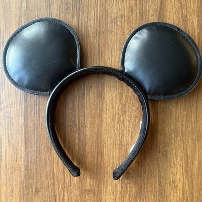 Disney Parks Mickey Mouse Ears Faux Leather Headband Solid  display picture 1