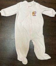 Disney Classic Winnie The Pooh, Eeyore  Piglet Infant Baby Pink Pajamas 3 Month