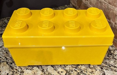 LEGO Storage Brick Case 8 Stud Large Yellow Container Plastic Bin 14x7