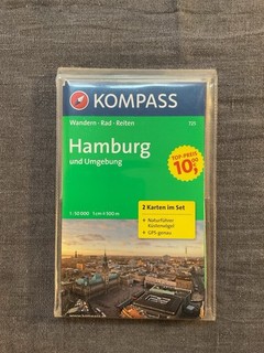 KOMPASS Wanderkarten Set Hamburg und Umgebung inkl. Naturführer Küstenvögel