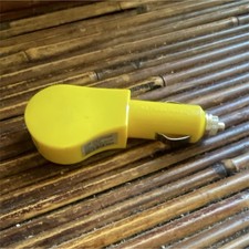 Yellow Cigarette Lighter USB Adapter with USB Port