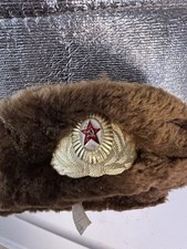Vintage Russian Soviet Army soldier Ushanka winter Hat Trapper hunter Ear Flaps