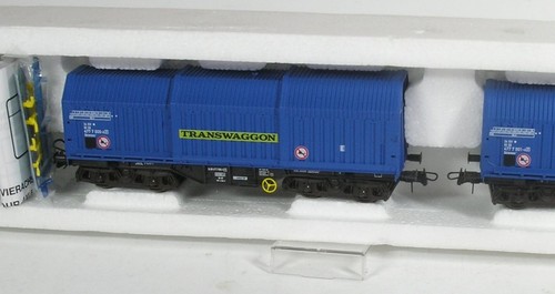 H0 2 tlg. Teleskophaubenwagen Set Transwaggon DB Roco 44076 KKK neuw. OVP | Zustand: Gebraucht