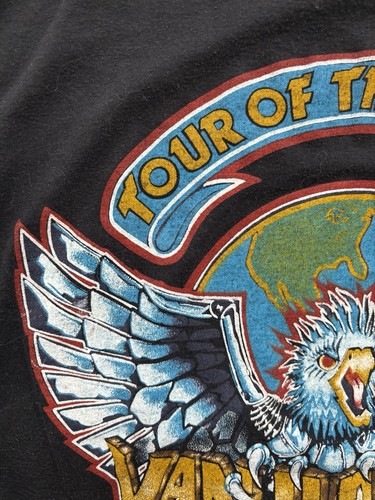 VAN HALEN TOUR OF THE WORLD 1984 ~ Vintage Concert T Shirt ~ From Detroit ~ Sz M - Picture 9 of 20