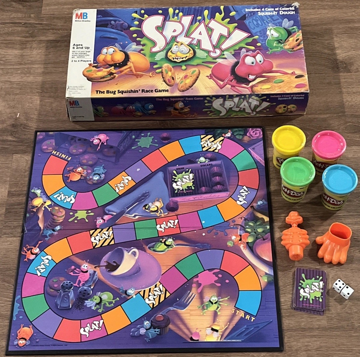 SPLAT! Board Game 1990 Milton Bradley w/ New Dough Vintage Kids