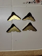 Vintage Box or Trunk Corners Antique Brass Corner Old Hardware Lot of 4