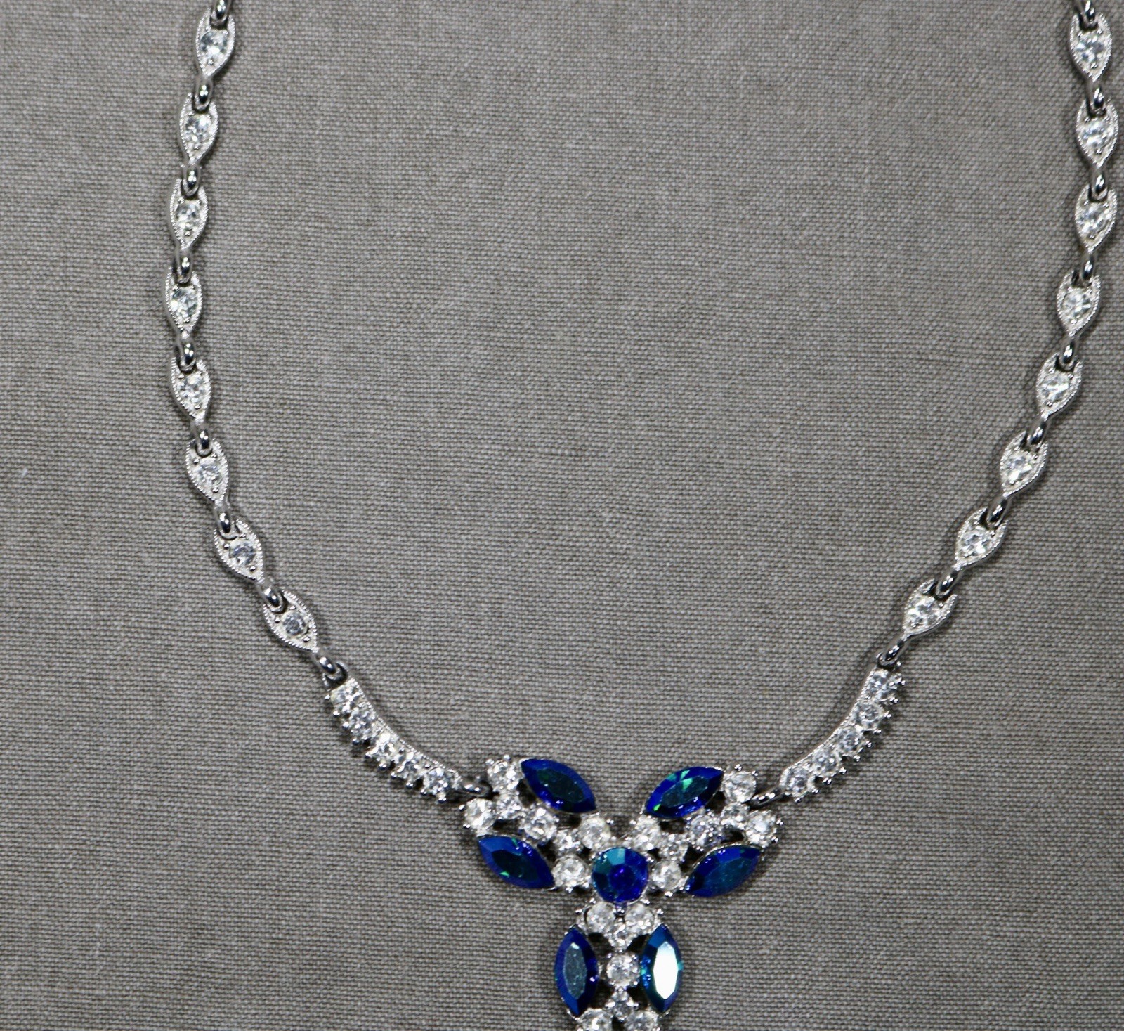 vintage Bogoff  Silver Tone Blue And Clear  Cryst… - image 4