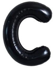 40 Inch Large Black C Letter Balloon - Jumbo Helium Foil Mylar Big Alphabet f...