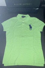 NWT Polo Ralph Lauren Girls Size: Medium  The Skinny Polo  Collared Shirt Green