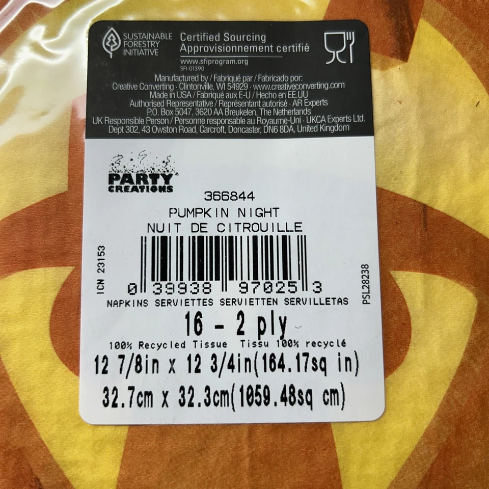 Servilletas de papel Halloween calabaza nuevo lote de 5 paquetes. 80 piezas en total Foto 3 de 4