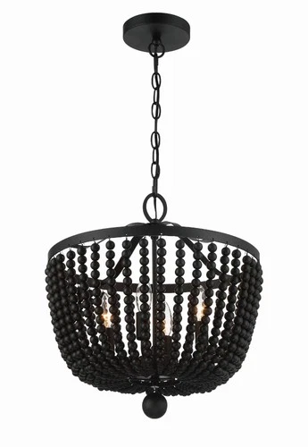 Crystorama Rylee 16 1/2" Wide Matte Black Bowl Chandelier - Picture 3 of 8
