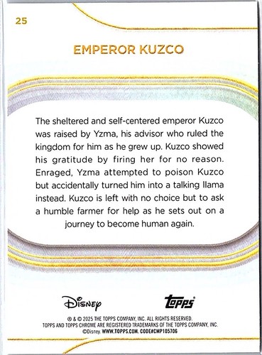 2025 Topps Chrome Disney Refractor & Yellow Diamond Inserts - You Pick - Picture 5 of 41