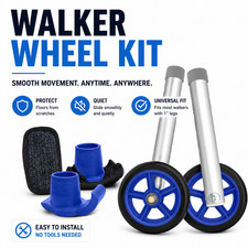 Universal 5" Walker Wheel Kit with Heavy Duty Ski Glides - All Colors