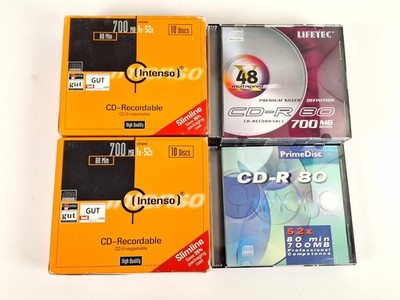 35 CD-R Blanks 80min 700MB NEW in Slim Case - Intenso Lifetec PrimeDisc