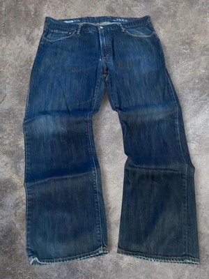 Y2K GAP 1969 Distressed Medium Dark Wash Blue Denim Jeans Men's 36W 30L