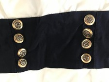 Navy Blue & White Contrast Dress Sailor Buttons Pockets Size 10