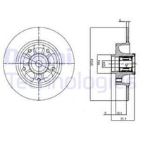 Delphi 2X Bremsscheibe Hinten Ø260 Mm Voll FüR Renault Grand ScéNic III JZ0/1_