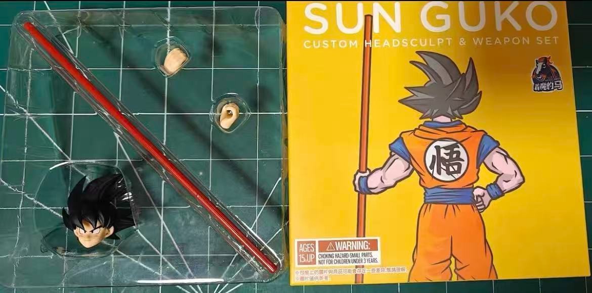 custom 1/12 shf Goku Windblown Hair +Power Pole Accessory Kit