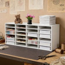 24 Slots Paper  Mail Organizer File Classification Cabinet Literature Organizer