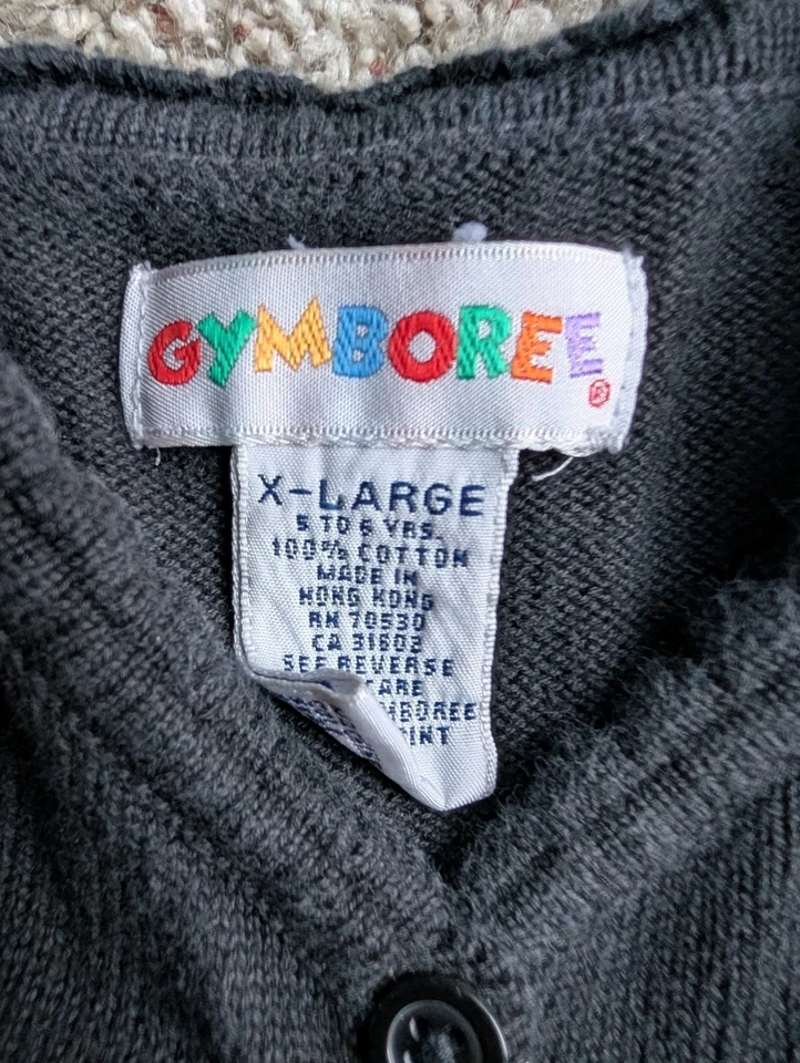 Vintage Gymboree Rainbow Tag Sweater Holiday Garland Size 5-6 Black Embroidered - Image 3 of 4