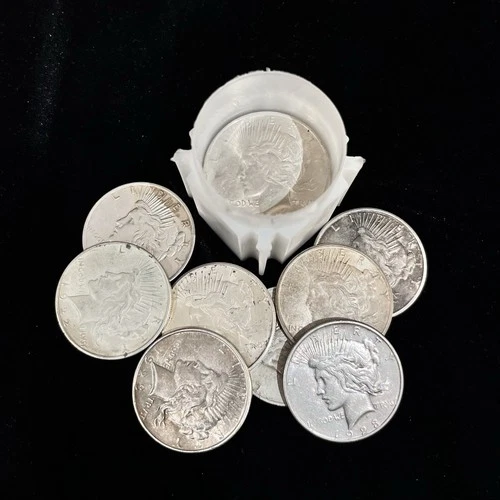 Tube Of Peace Silver Dollars, Mix Date/Mint 90% Peace Dollars, 20 Total In Tube