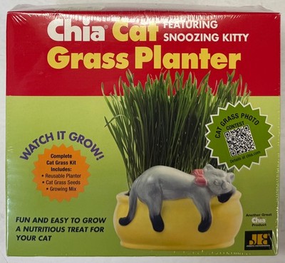 Joseph Enterprises ''Chia Cat Grass Planter'' Featuring Snoozing Kitty(200)