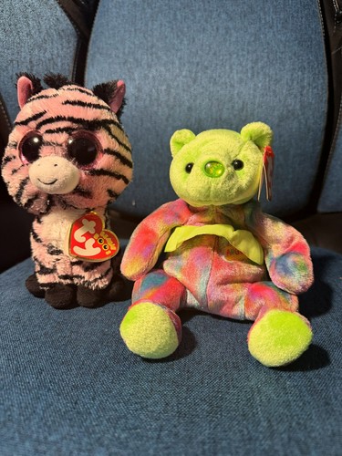 ty-beanie-babies-zoey-the-zebra-and-august-birthday-series-ebay