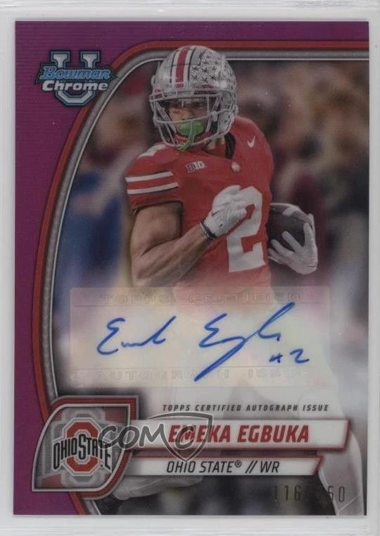 2024 Bowman U Chrome Prospect Fuchsia Refractor /150 Emeka Egbuka #PA-EEG Auto