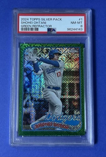 2024 Topps Silver Pack Shohei Ohtani Green Refractor #1 PSA 8 #19/99