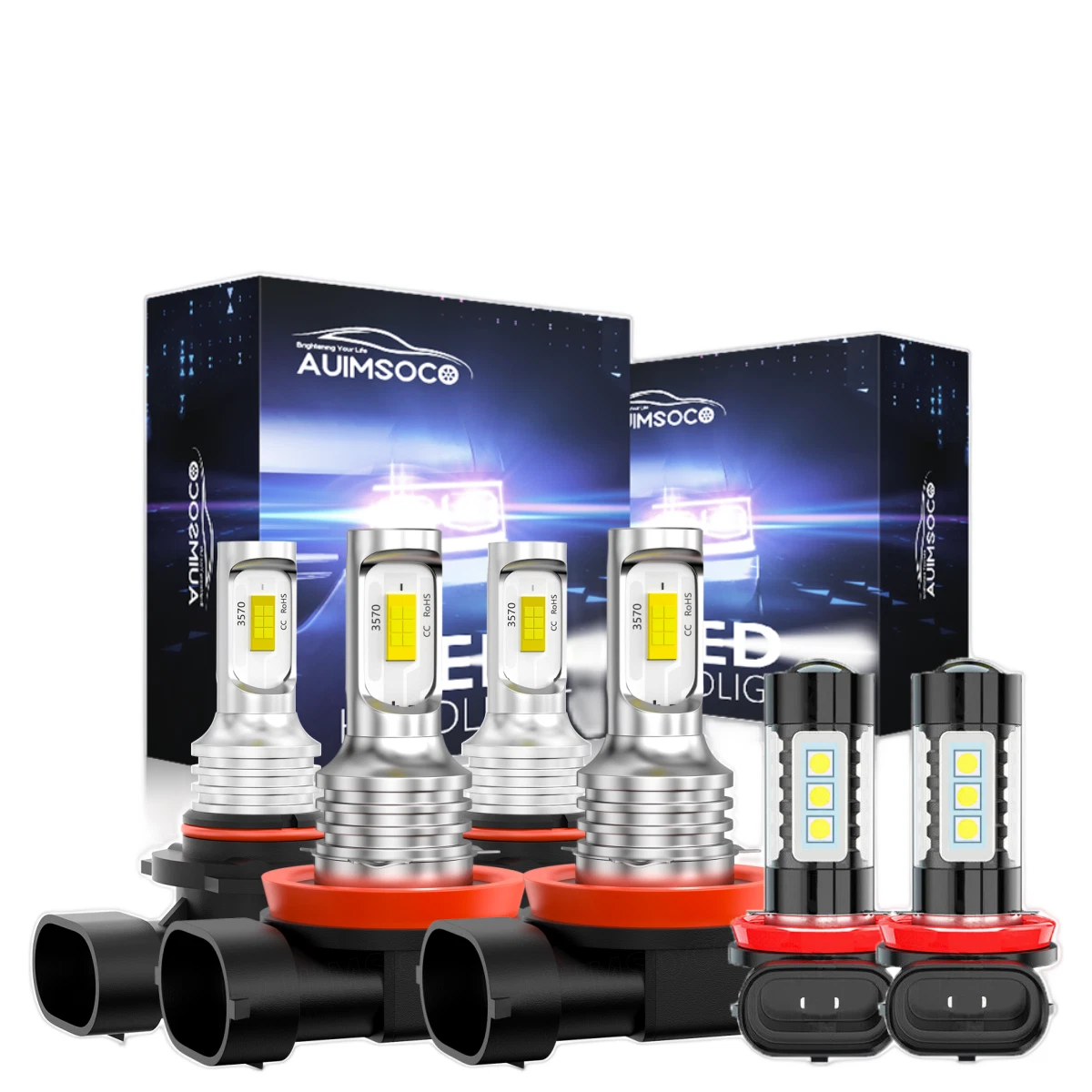 For Nissan Titan 2017-2019 6000K 6X LED Headlight High Low Fog Light Bulbs Combo