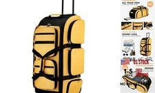 90L Rolling Duffle Bag with Wheels and Handle, 31  Large Duffle Bag for Yellow