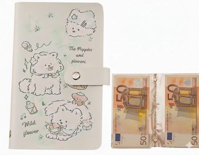 Spar-Challenge-Buch, Bargeldsparbuch mit 100 Geldtaschen Budgetplaner Katze