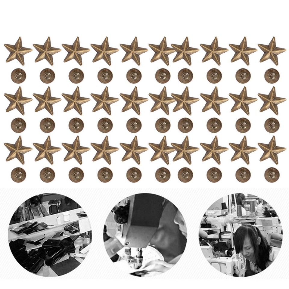 50pcs Star Shape Rivet Studs For DIY Decoration Clothes Shoes eBay