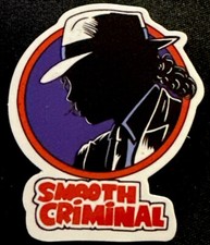 MICHAEL JACKSON STICKER             2 1/2  X 2   GLOSSY  SMOOTH CRIMINAL             