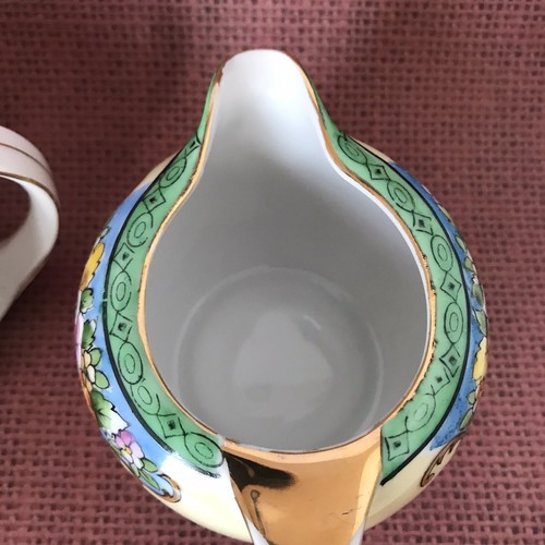 Vtg Noritake Cream Sugar Set Japan Hand Painted (M) Nice EUC (PR) - Picture 4 of 12