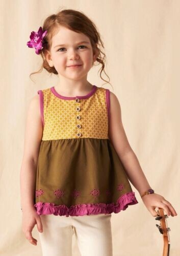 Neu mit Etikett Matilda Jane Größe 4 Mädchen ärmelloses Tanktop Seabean gemischt Druck Rüschen neu - Bild 1 von 3