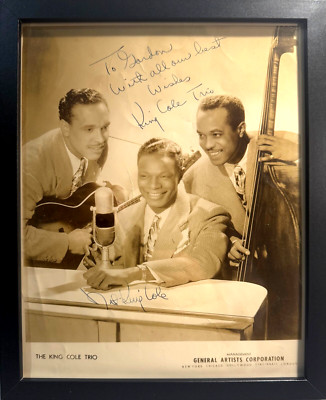 Nat King Cole Famous U.S. Singer Framed Hand Signed Photo 10' X 8' & AFTAL COA
