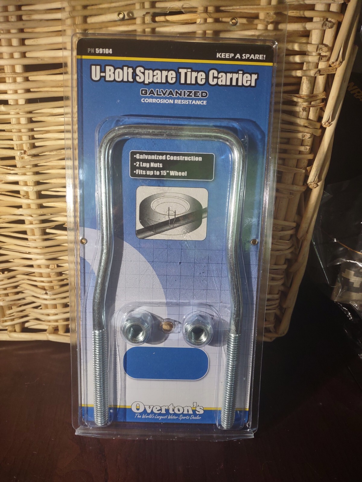 KIMPEX UBOLT SPARE TIRE CARRIER, GALVANIZED 7/16" X 3", U BOLT, 59104