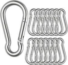 10/100 Pcs Carabiner Clips 2.36" Zinc D ring Hook Lock M6 60mm Galvanized Steel