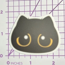 Black Cat With Sad Eyes Mystery Cat Vinyl Decal Sticker Bomb Skateboard Bike EMO
