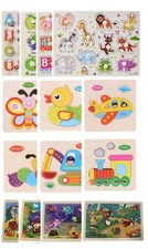 Wooden Puzzle Baby Kids Toddler Jigsaw Alphabet Letters Animal DIY Learning Toys