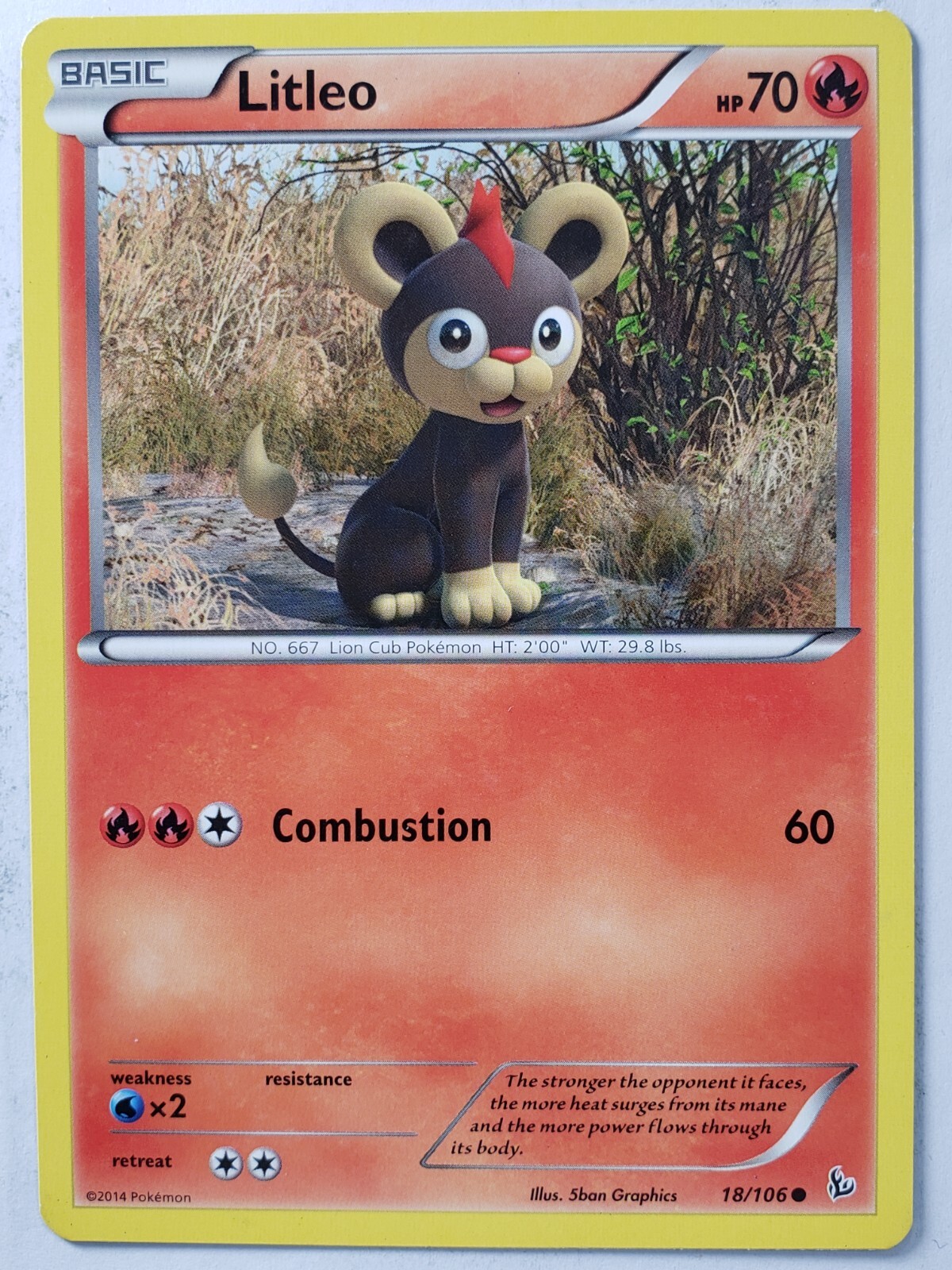 Litleo 18/106 - LP - XY Flashfire Pokemon Card $2 Combined Shipping