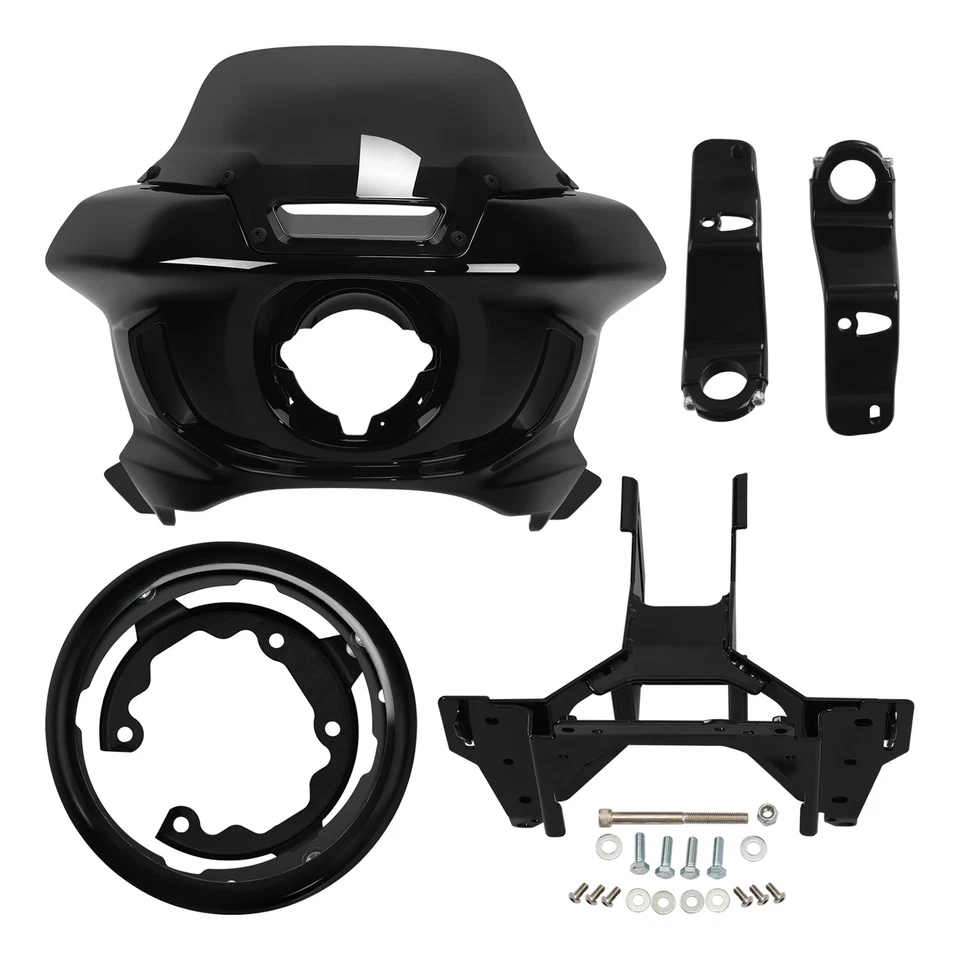 Black Front Headlight Fairing Mount Bracket Fit For Harley Low Rider ST 22-25 23 - Image 2 of 4