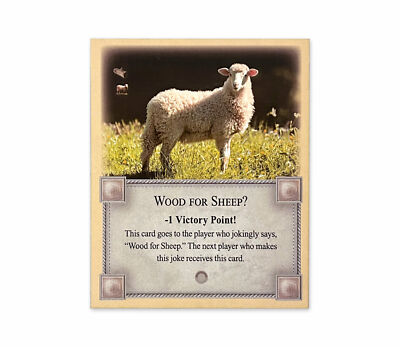 Tabletop Monthly Wood for Sheep Penalty Card compatible with Catan's Settlers...