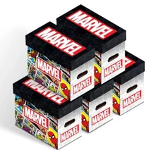 📦 MARVEL GRAPHIC SHORT BOX COMIC BOOK 5 PACK STORAGE BOXES - CHOOSE A DESIGN