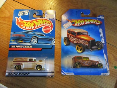 Lot of 2 Hot Wheels '56 Ford Truck 1999 Edition & Midnight Otto Heat Fleet~NEW